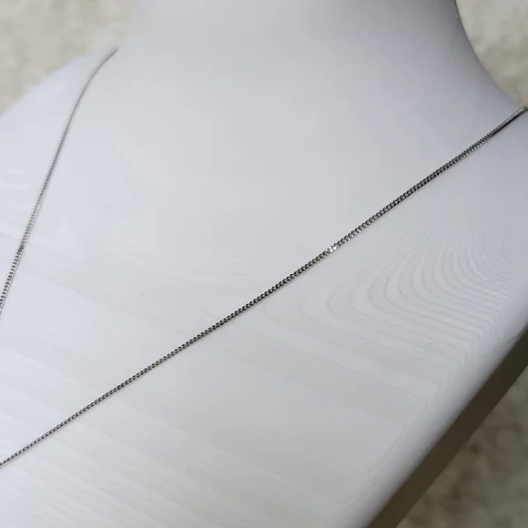 Genuine Diamonds and Garnet Pendant Sterling Silver Necklace 18" - Picture 8 of 9